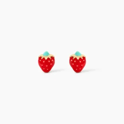 Boucles D'oreilles Puces Elizabetae Fraise Or Jaune