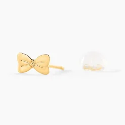 Boucles D'oreilles Puces Evonne Noeud Or Jaune