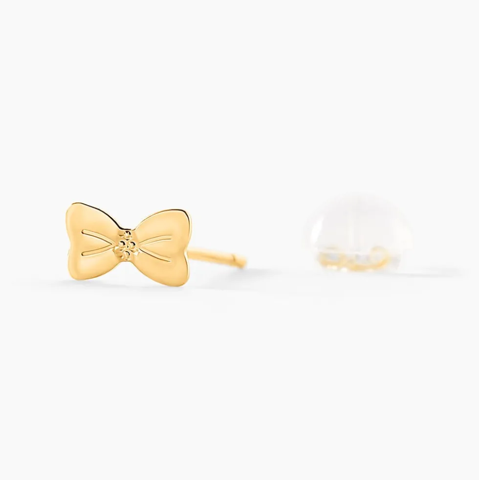 Boucles D'oreilles Puces Evonne Noeud Or Jaune