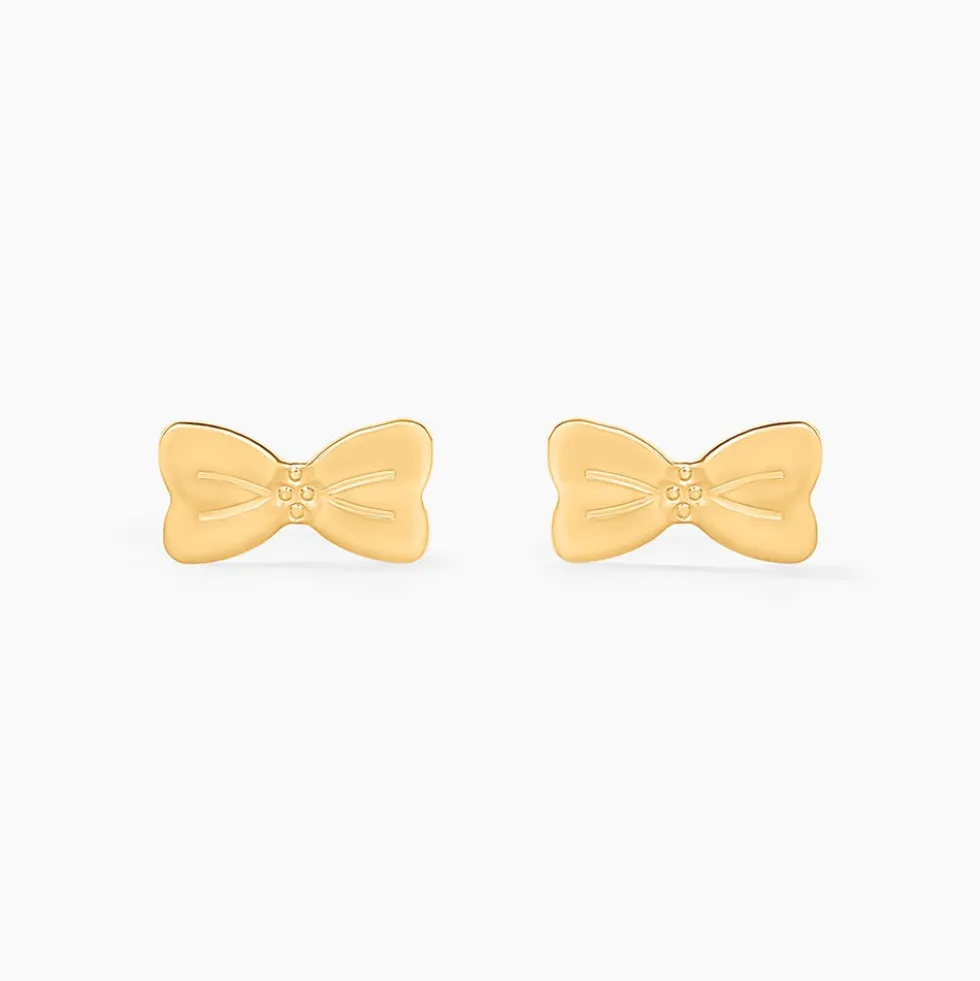 Boucles D'oreilles Puces Evonne Noeud Or Jaune