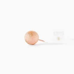 Boucles D'oreilles Puces Fidelia Boule Sablee Or Rose