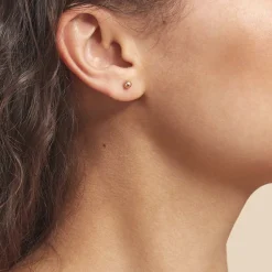 Boucles D'oreilles Puces Fidelia Boule Or Rose