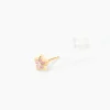 Boucles D'oreilles Puces Fleur Email Or Jaune