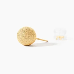 Boucles D'oreilles Puces Fidelia Boule Sablee Or Jaune