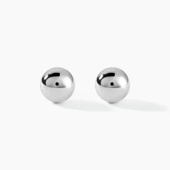 Boucles D'oreilles Puces Fidelia Boule Or Blanc