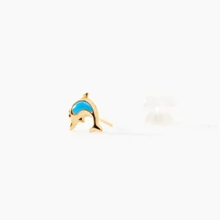 Boucles D'oreilles Puces Flip Dauphin Or Jaune