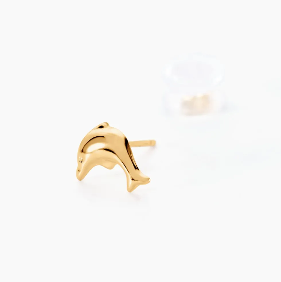 Boucles D'oreilles Puces Fulvie Dauphin Or Jaune
