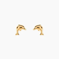 Boucles D'oreilles Puces Fulvie Dauphin Or Jaune