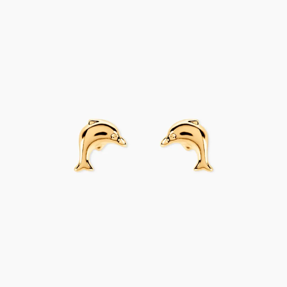 Boucles D'oreilles Puces Fulvie Dauphin Or Jaune