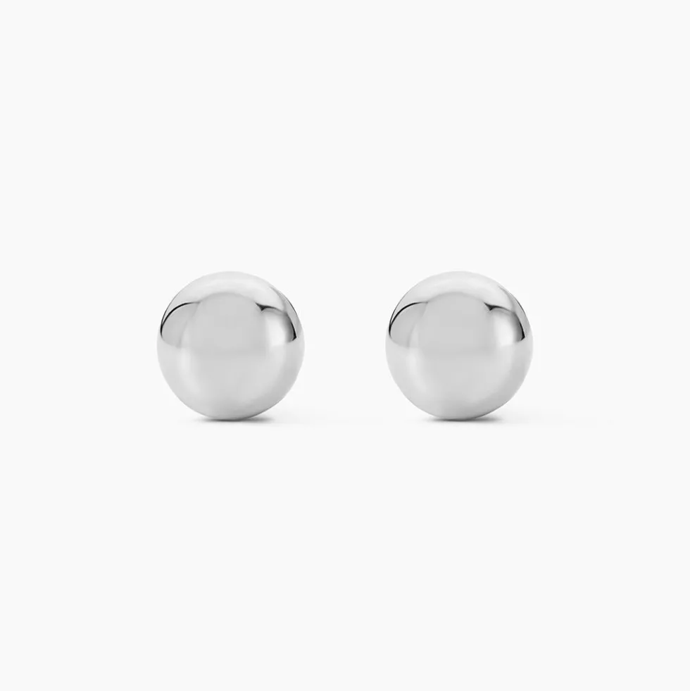 Boucles D'oreilles Puces Fidelia Boule Or Blanc