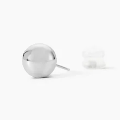 Boucles D'oreilles Puces Fidelia Boule Or Blanc