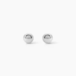 Boucles D'oreilles Puces Fidelia Boule Or Blanc