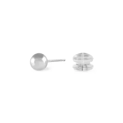 Boucles D'oreilles Puces Fidelia Boule Or Blanc