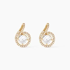 Boucles D'oreilles Puces Florentina Plaqué Or Jaune Oxyde De Zirconium