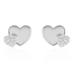 Boucles D'oreilles Puces Flamen Argent Blanc Oxyde De Zirconium