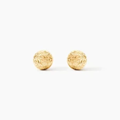 Boucles D'oreilles Puces Fidelia Boule Diamantee Or Jaune