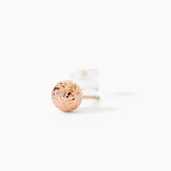 Boucles D'oreilles Puces Fidelia Boule Diamantee Or Rose