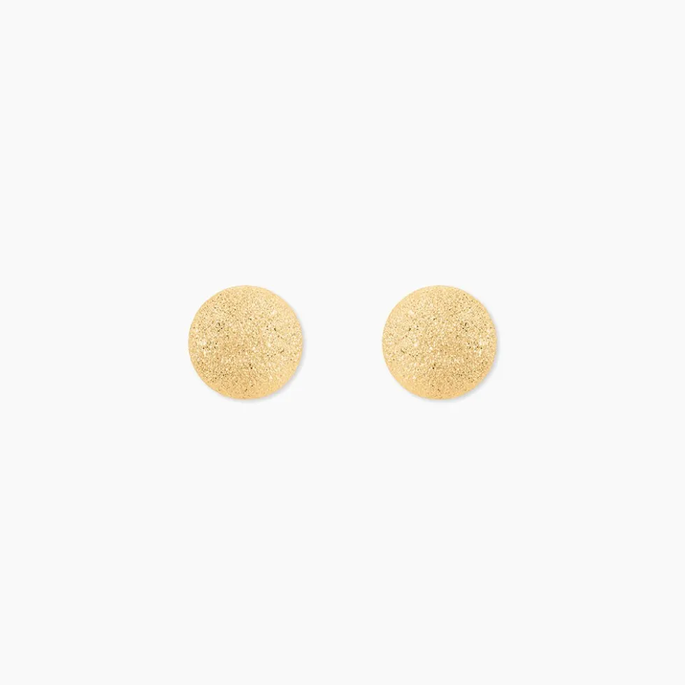 Boucles D'oreilles Puces Fidelia Boule Sablee Or Jaune