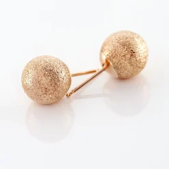 Boucles D'oreilles Puces Fidelia Boule Sablee Or Rose