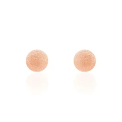 Boucles D'oreilles Puces Fidelia Boule Sablee Or Rose