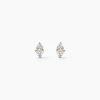Boucles D'Oreilles Puces Georgia Plaqué Or Jaune Oxyde De Zirconium