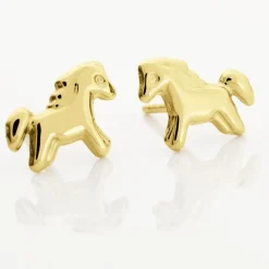 Boucles D'oreilles Puces Gerd Cheval Or Jaune