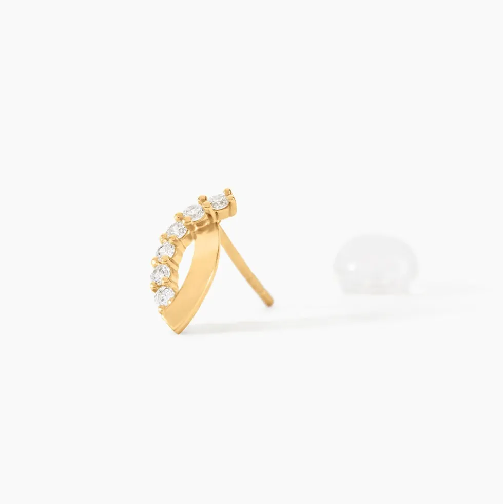 Boucles D'oreilles Puces Helvi Or Jaune Oxyde De Zirconium