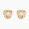Boucles D'oreilles Puces Henia Plaqué Or Jaune Oxyde De Zirconium