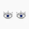 Boucles D'oreilles Puces Hina Argent Blanc Oxyde De Zirconium
