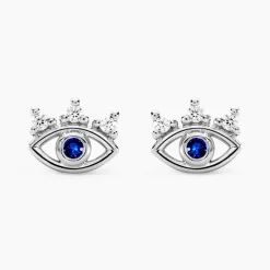 Boucles D'oreilles Puces Hina Argent Blanc Oxyde De Zirconium