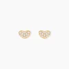 Boucles D'oreilles Puces Janice Plaqué Or Jaune Oxyde De Zirconium