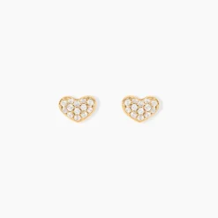 Boucles D'oreilles Puces Janice Plaqué Or Jaune Oxyde De Zirconium