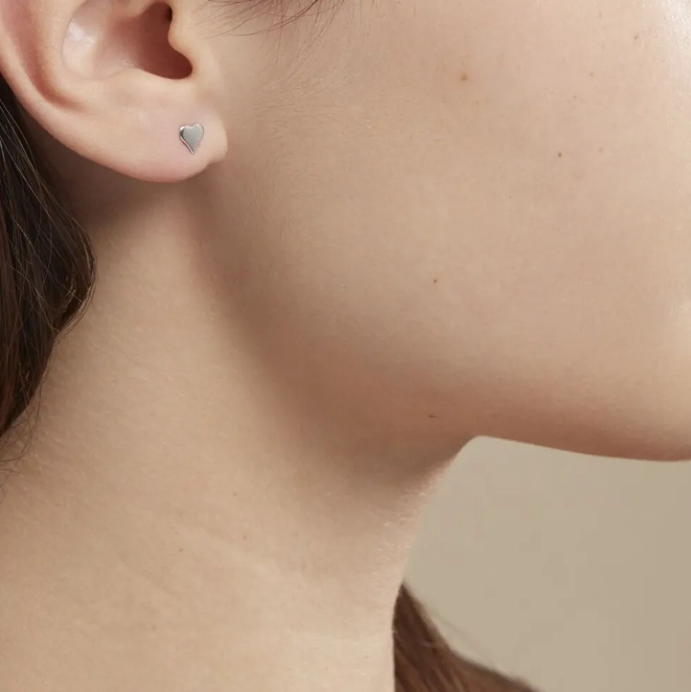 Boucles D'oreilles Puces Jeanne-françoise Argent Blanc