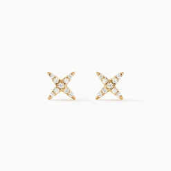 Boucles D'Oreilles Puces Julina Or Jaune Oxyde De Zirconium
