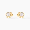 Boucles D'oreilles Puces Jumboo Or Jaune Oxyde De Zirconium