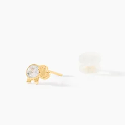 Boucles D'oreilles Puces Jumboo Or Jaune Oxyde De Zirconium