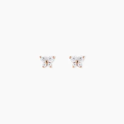 Boucles D'oreilles Puces Jemila Or Rose Oxydes De Zirconium