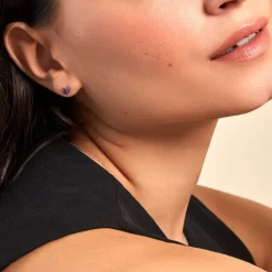 Boucles D'oreilles Puces Kelvyn Argent Blanc Oxyde De Zirconium