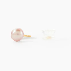 Boucles D'oreilles Puces Kesya Or Jaune Perle De Culture
