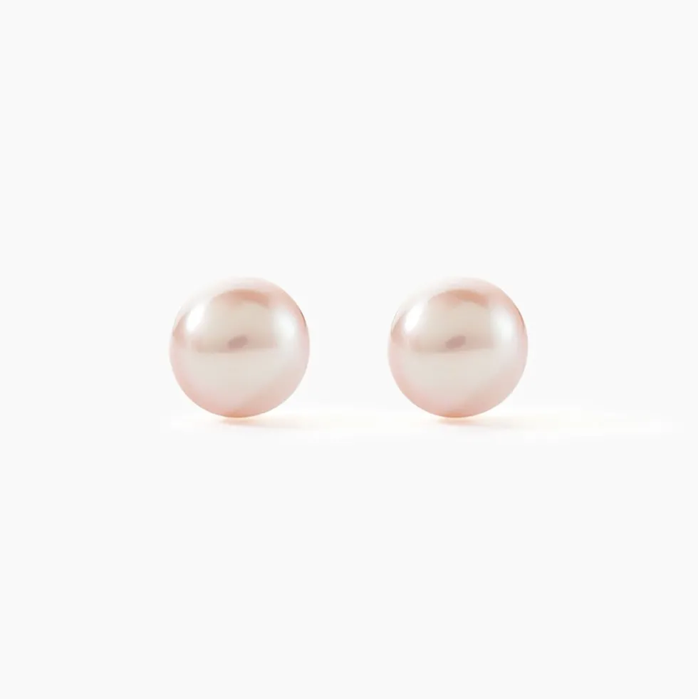 Boucles D'oreilles Puces Kesya Or Jaune Perle De Culture