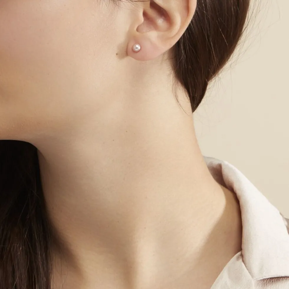 Boucles D'oreilles Puces Kesya Or Jaune Perle De Culture
