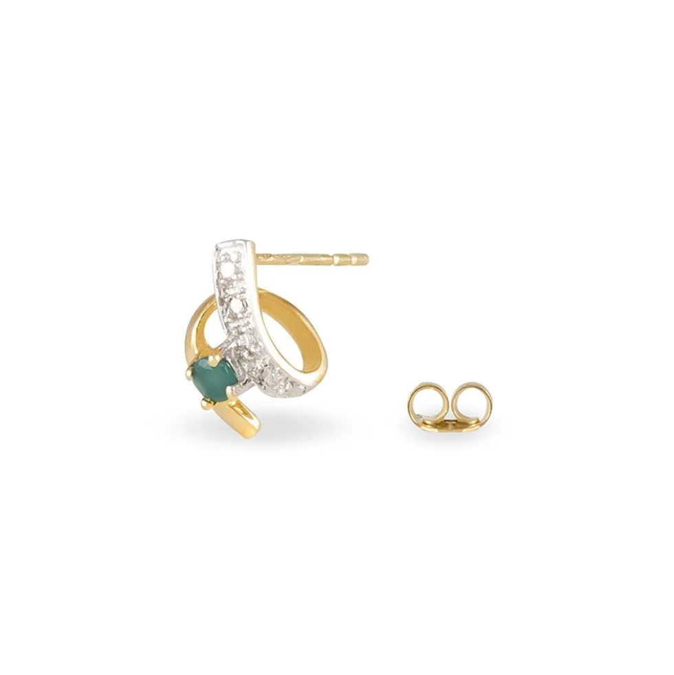 Boucles D'oreilles Puces Kirsten Or Jaune Agate