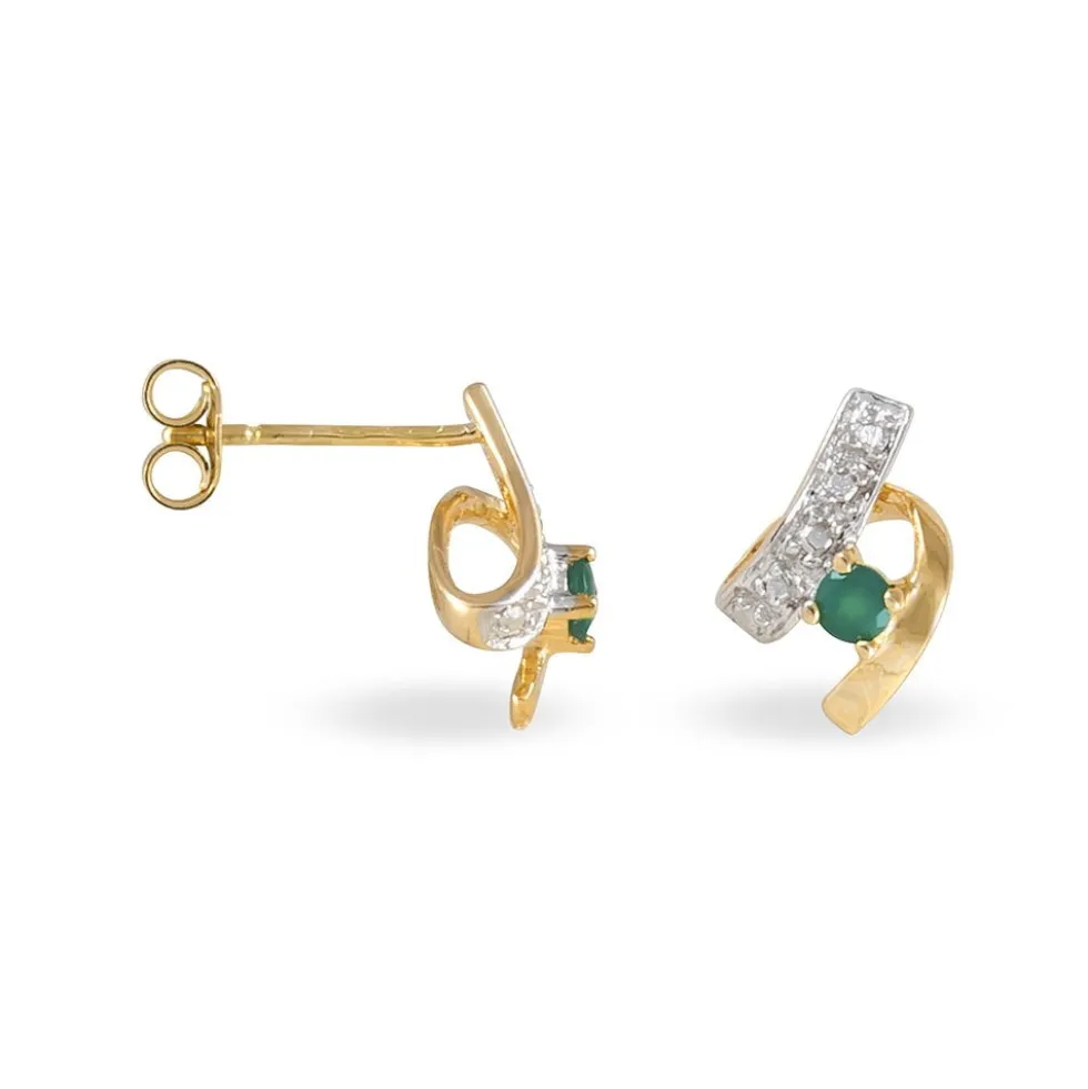 Boucles D'oreilles Puces Kirsten Or Jaune Agate