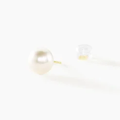 Boucles D'oreilles Puces Kesya Or Jaune Perle De Culture