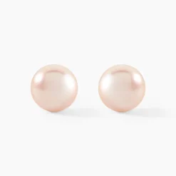 Boucles D'oreilles Puces Kesya Or Jaune Perle De Culture