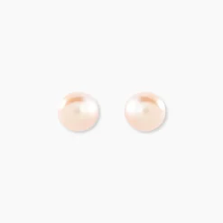 Boucles D'oreilles Puces Kesya Or Jaune Perle De Culture