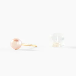 Boucles D'oreilles Puces Kesya Or Jaune Perle De Culture