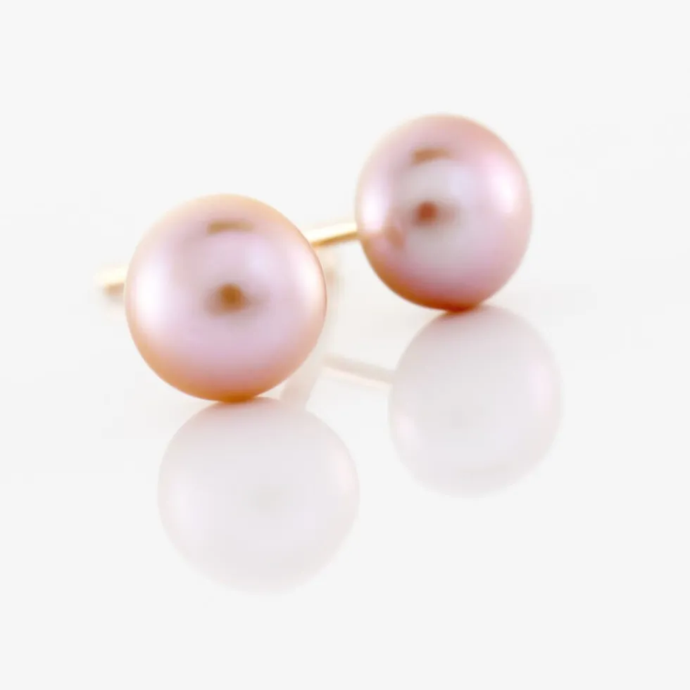 Boucles D'oreilles Puces Kesya Or Jaune Perle De Culture