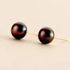 Boucles D'oreilles Puces Kesya Or Jaune Perle De Culture