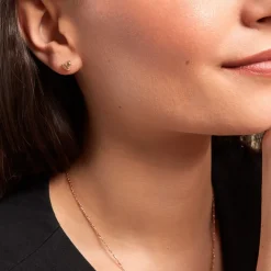 Boucles D'oreilles Puces Kelvyn Argent Rose Oxyde De Zirconium